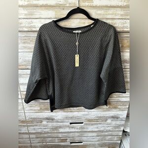 🖤 NWT Max Studio London Textured Knit Top XS Black & White MSRP $128